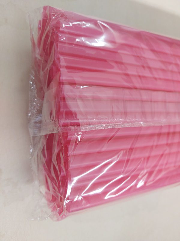 Plastová brčka JUMBO (opakovatelně použitelná) – růžová (150 ks) - Obrázek 2